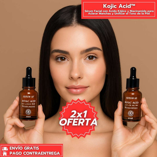 Oferta Especial 2x1 Kojic Acid™: Sérum con Ácido Kójico y Niacinamida que Aclara Manchas y Unifica el Tono.