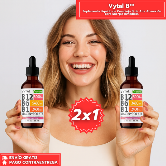 Oferta Especial 2x1: Vytal B™: Suplemento Líquido de Vitaminas B12 B6 B1.