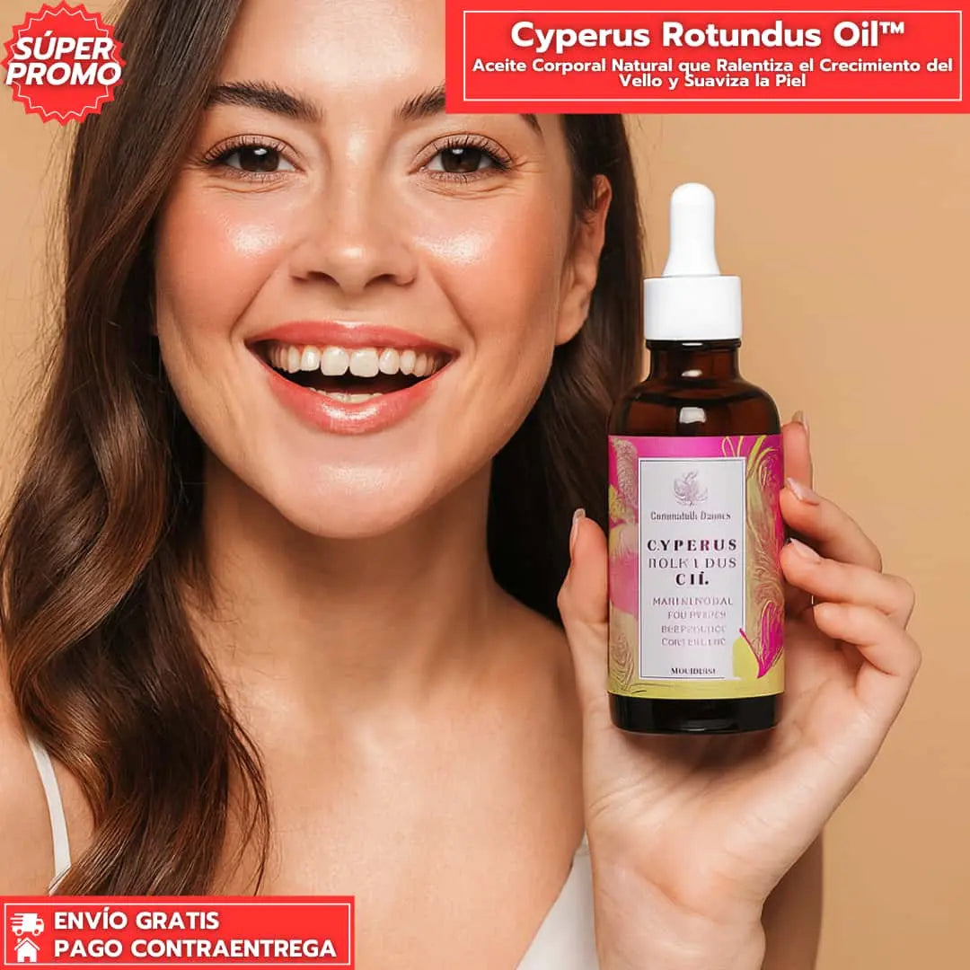 Cyperus Rotundus Oil™: Aceite Natural que Ralentiza el Crecimiento del Vello y Suaviza la Piel.