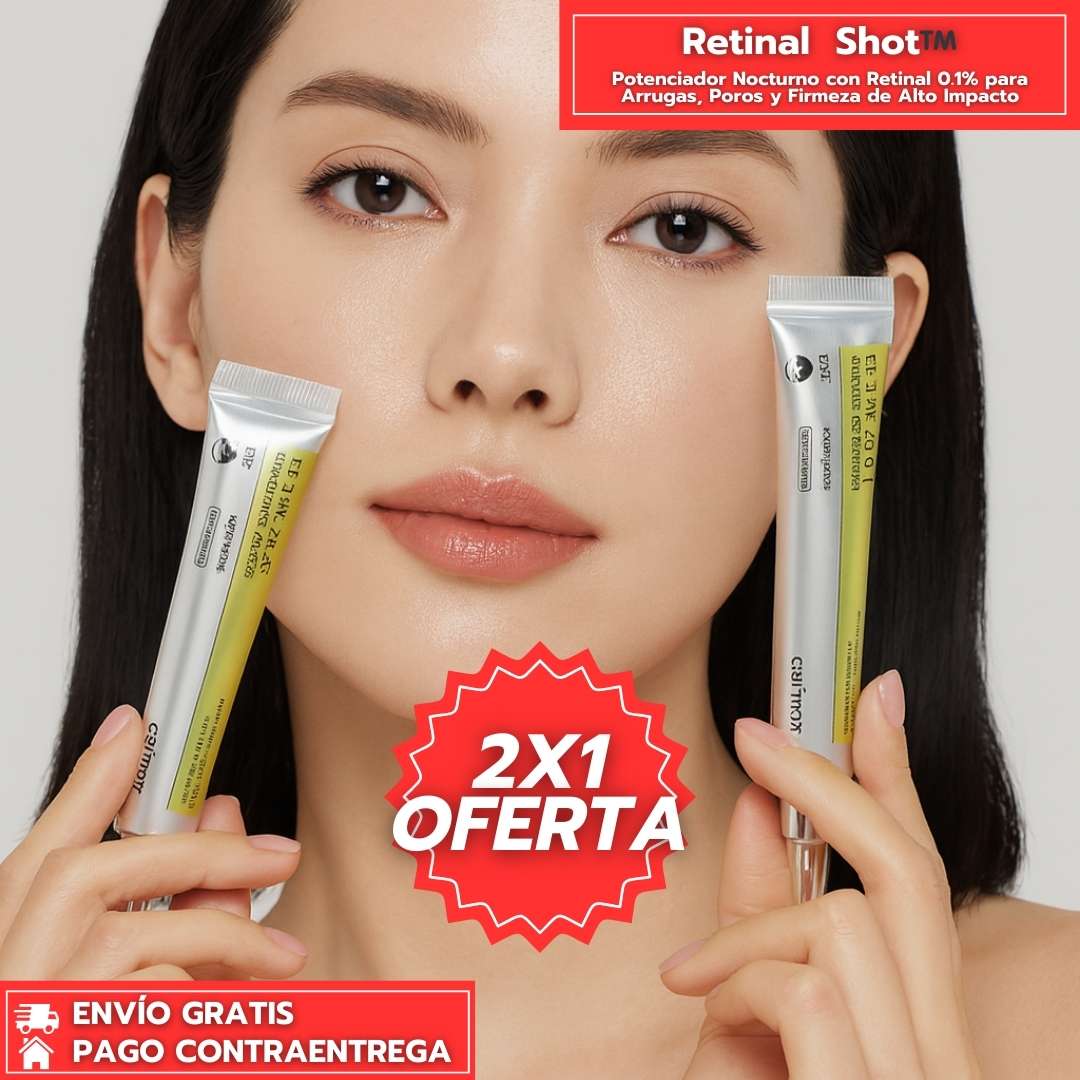 Oferta Especial 2x1 Retinal  Shot™️: Potenciador Nocturno con Retinal 0.1% para Arrugas y Poros
