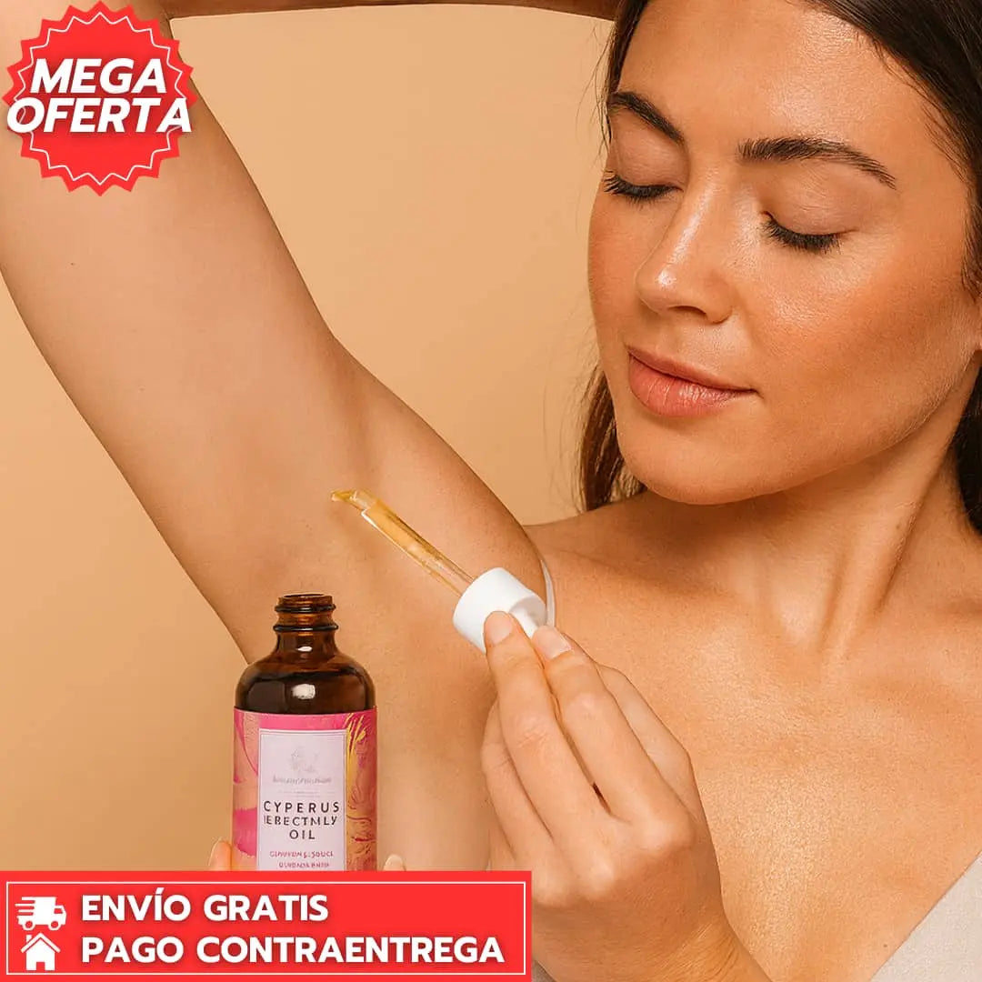 Cyperus Rotundus Oil™: Aceite Natural que Ralentiza el Crecimiento del Vello y Suaviza la Piel.