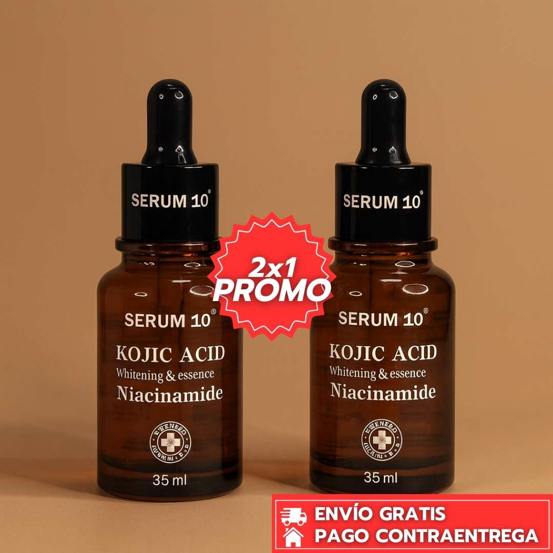 Oferta Especial 2x1 Kojic Acid™: Sérum con Ácido Kójico y Niacinamida que Aclara Manchas y Unifica el Tono.