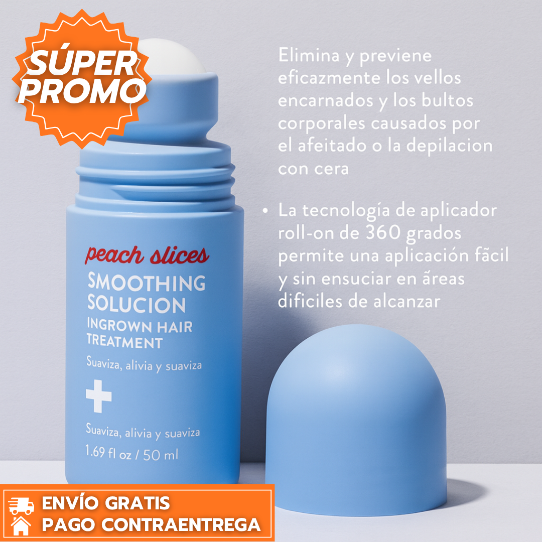 Peach Slices Roll-On™: Exfoliante que Previene Vellos Encarnados y Suaviza la Piel en Zonas Delicadas como Axilas, Piernas y Bikini.