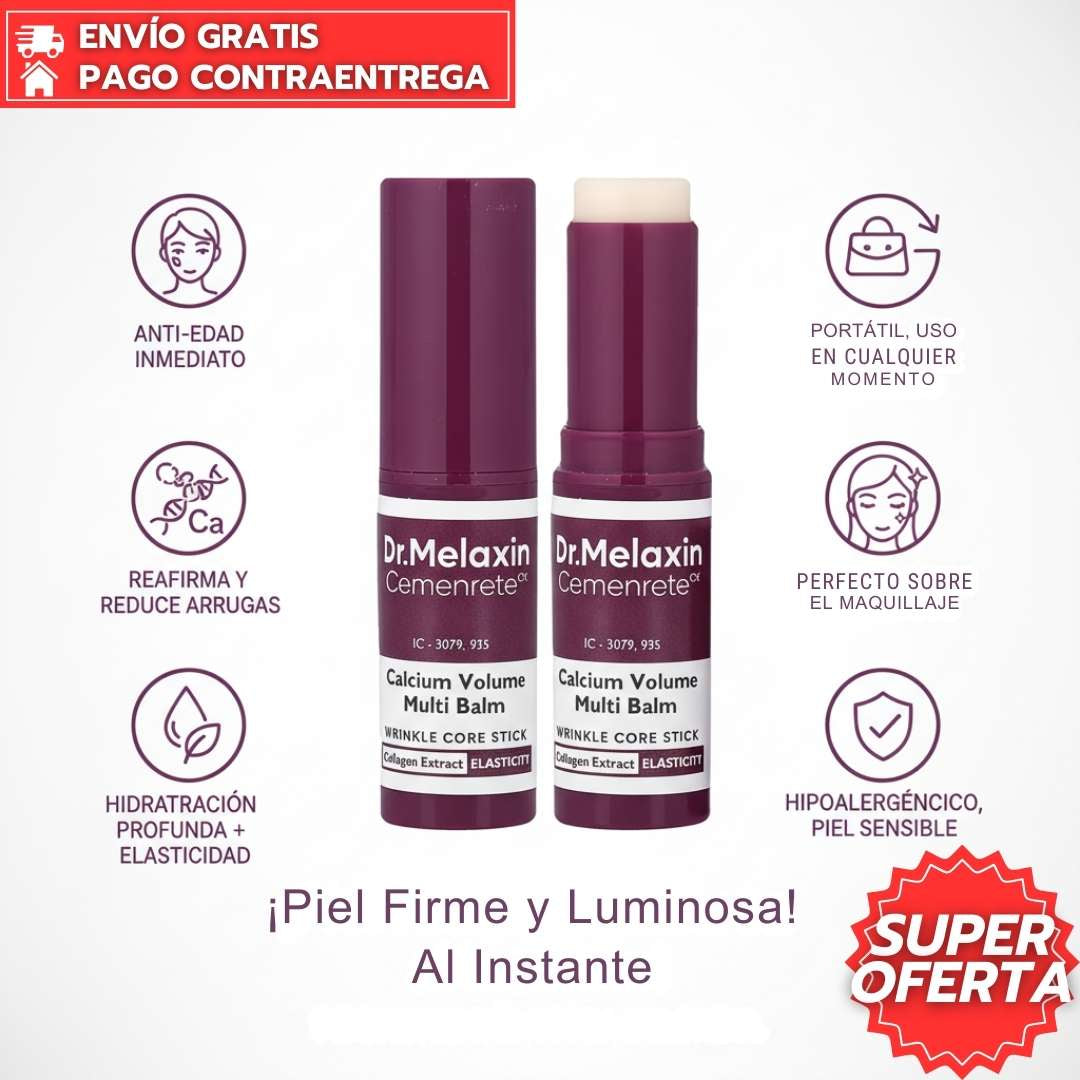 Dr. Melaxin stick™: Bálsamo Anti-Edad que Reafirma la Piel y Suaviza Arrugas con Calcio, Colágeno y Vitaminas.