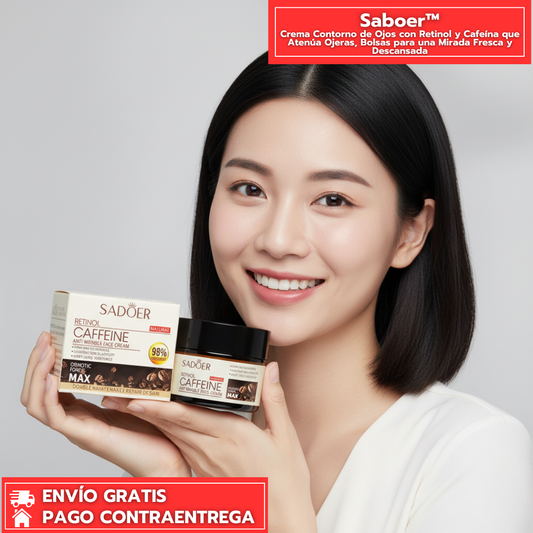 Saboer™: Crema Contorno de Ojos con Retinol y Cafeína. Para una Mirada más Fresca y Descansada